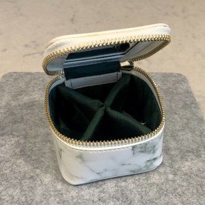 Marble Zippered Travel Jewelry Box